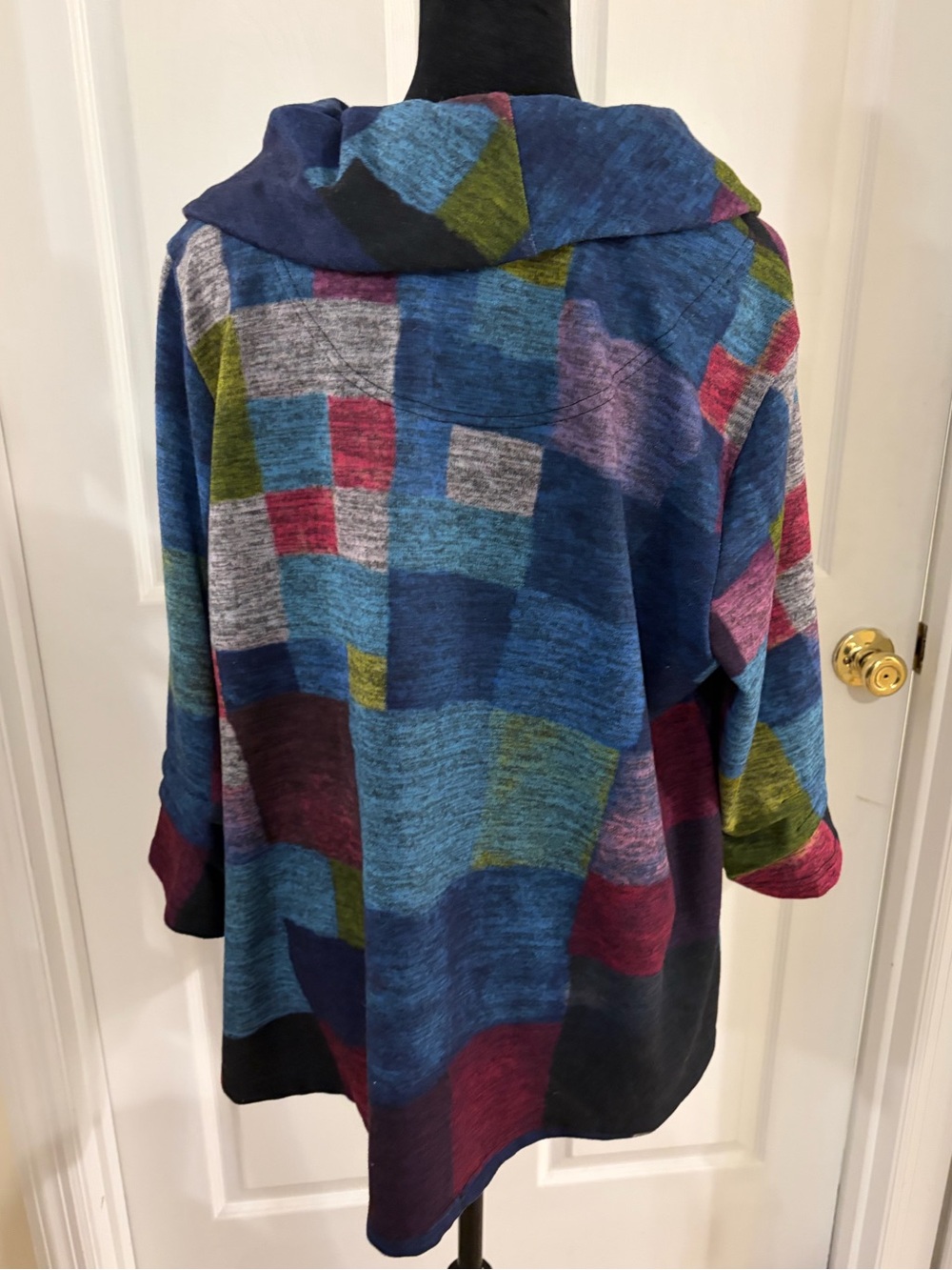 Ali Miles colorful artsy cowl neck pullover tunic top art‎ to wear women’s XLP - Picture 2 of 9
